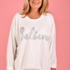 LA SOFIA Tops | Vlst700 (55110D) - Believe Sweater White