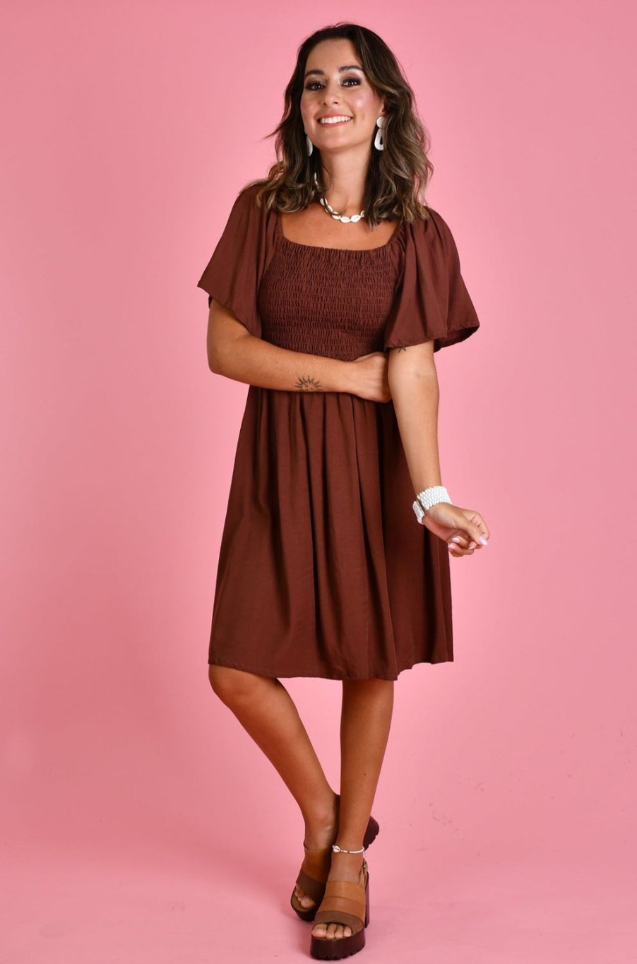 GO GIRL Dresses | Vgld140 - Manhattan Short Dress Chocolate