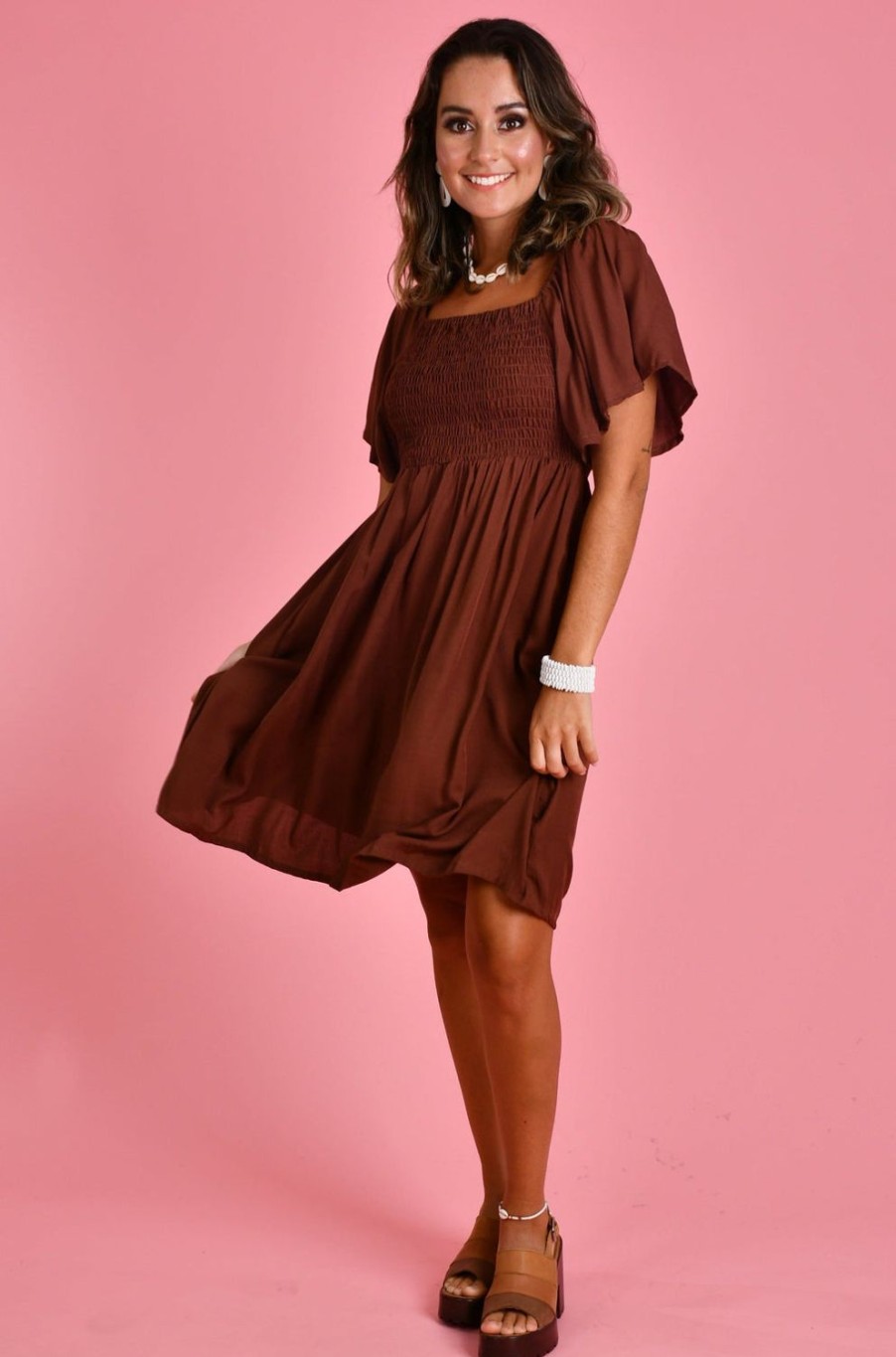 GO GIRL Dresses | Vgld140 - Manhattan Short Dress Chocolate