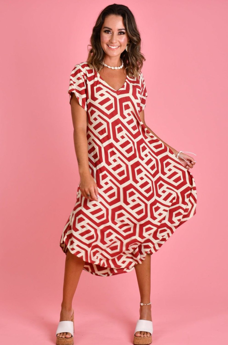 BODACIOUS Dresses | Vbld083 - Great Harbour Dress Geo Red