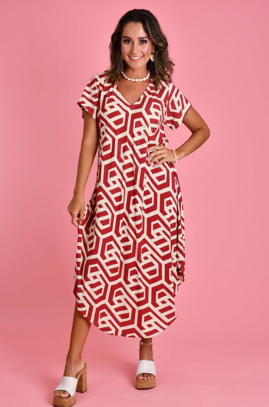 BODACIOUS Dresses | Vbld083 - Great Harbour Dress Geo Red