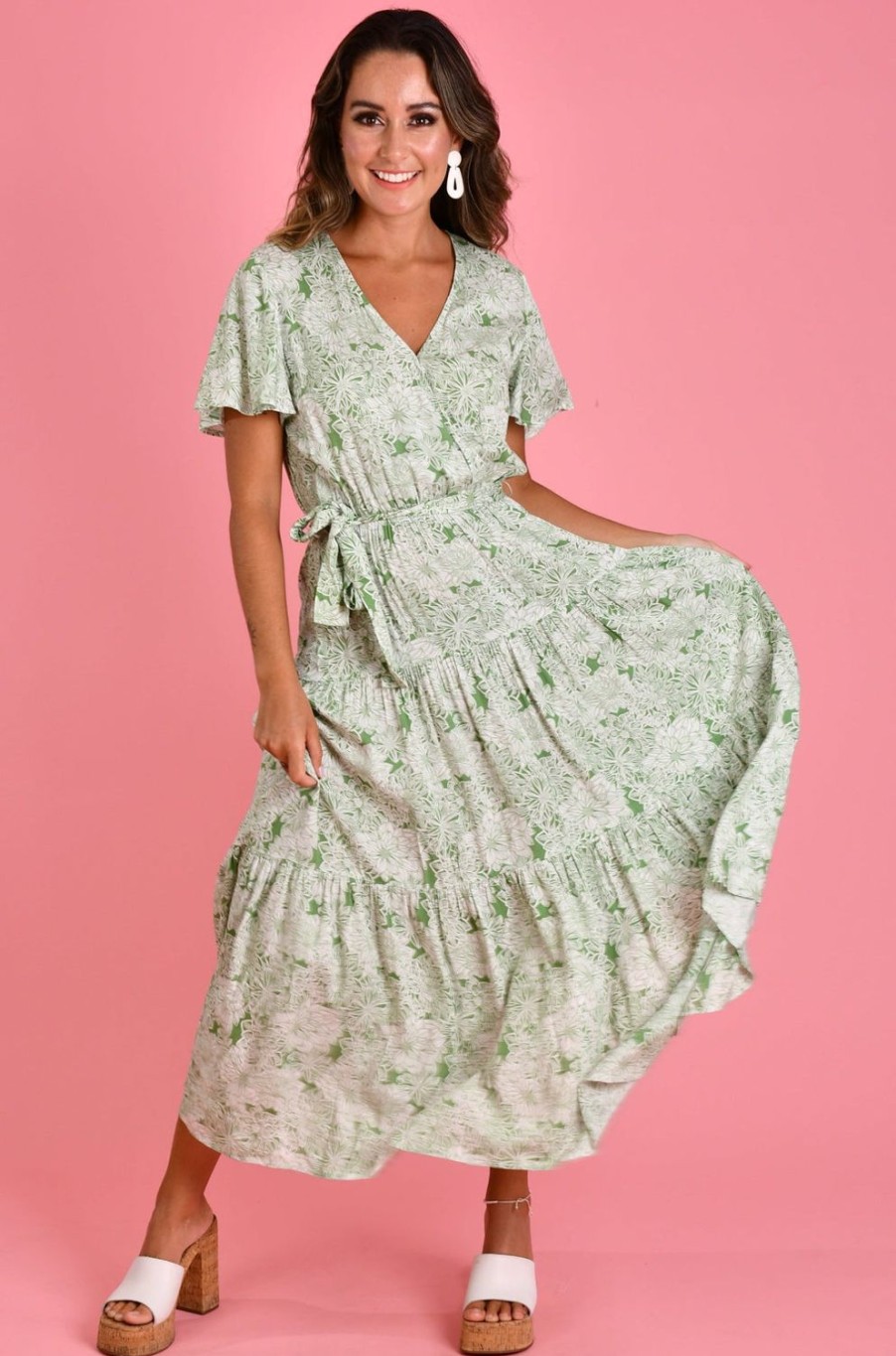 JAR OF HEARTS Dresses | Vjhd260 - Cabarita Dress Blossom Breeze Sage