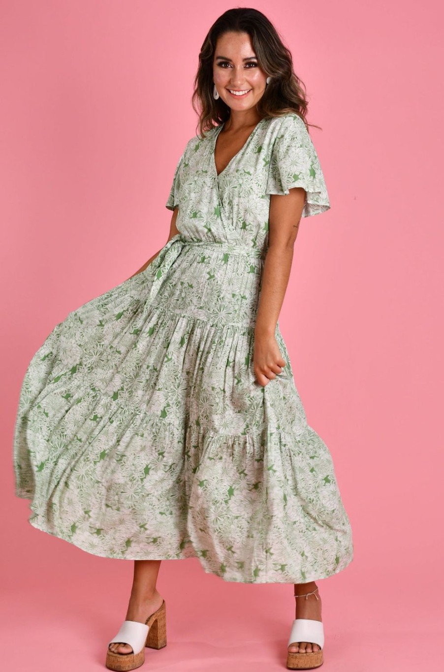 JAR OF HEARTS Dresses | Vjhd260 - Cabarita Dress Blossom Breeze Sage