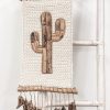 VILLA LIVING HOMEWARES Homewares | Vrhl466 - Macrame Wood Cactus Wall Hanging Natural