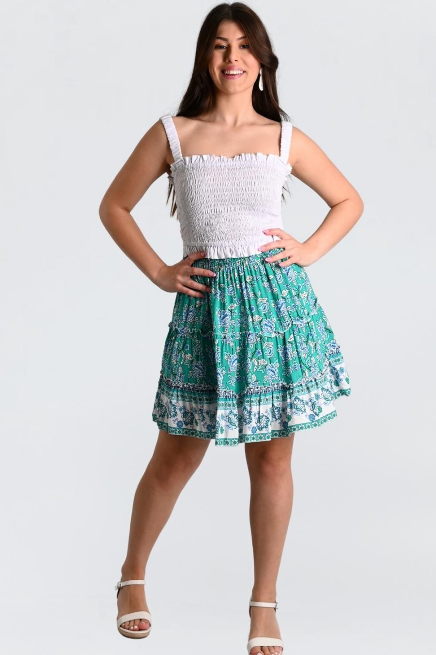 JAR OF HEARTS Skirts | Vjhk055 - Sunny Days Skirt Jingle Bell Bloom Green