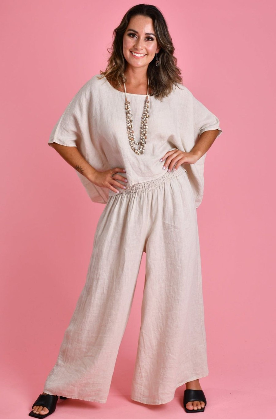 LA SOFIA Pants | Vlsp004 (23P1099) - Amalfi Pant Sand